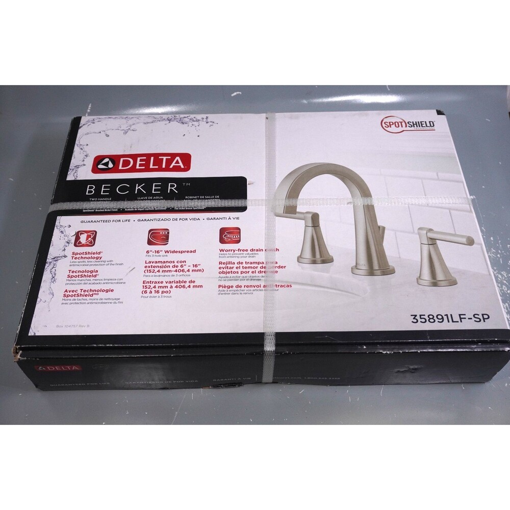 Delta Becker 35891LF-SP Two Handle Widespread Faucet Brushed Nickel New
